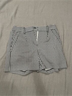 White House Black Market Black and White Striped Bermuda Shorts - Size 0